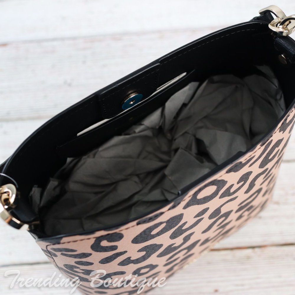 NWT Kate Spade Darcy Graphic Leopard Small Bucket - Picture 10 of 11